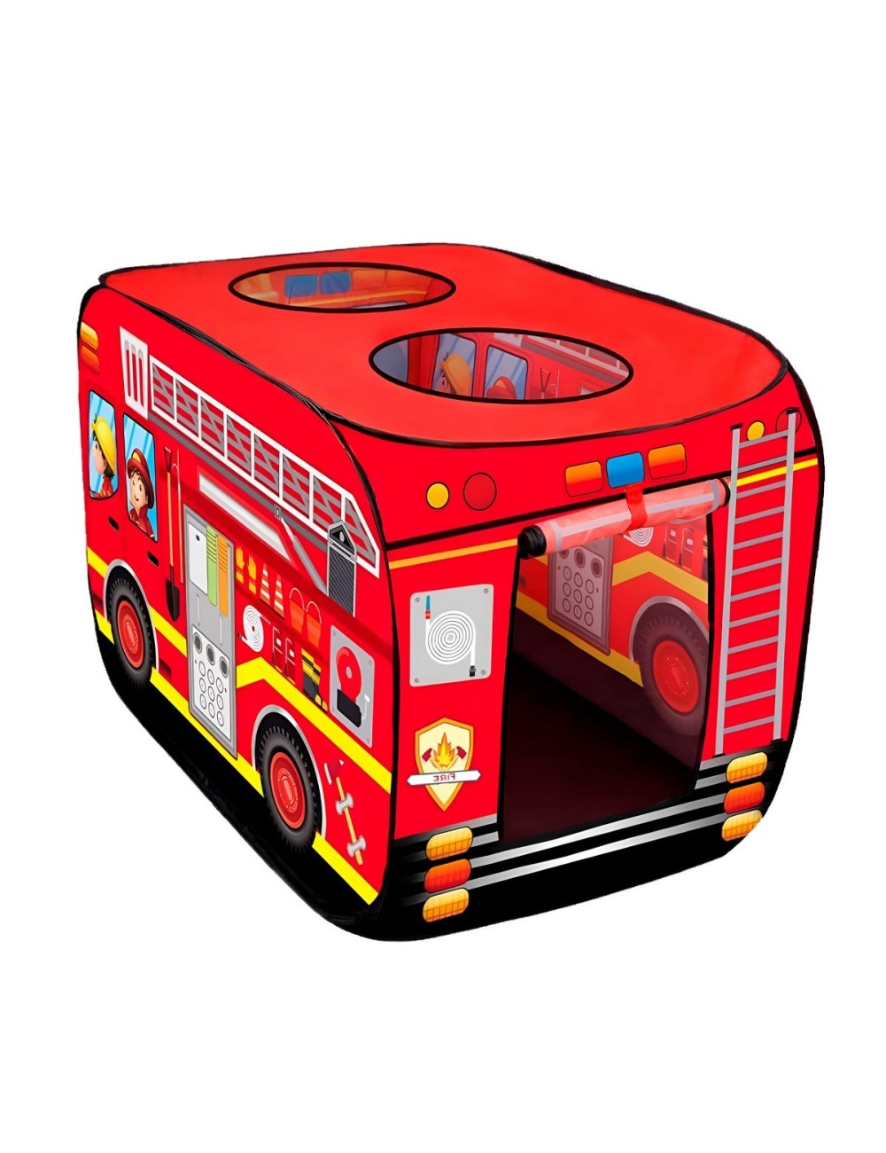 Carpa Camping Set Forma Carro Bomberos Infantil Unisex