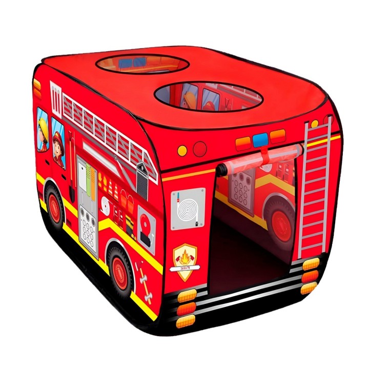 Carpa Camping Set Forma Carro Bomberos Infantil Unisex