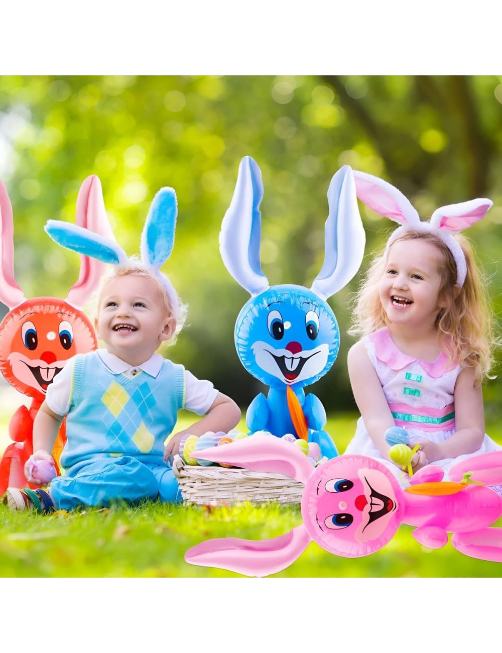 Conejo Bunny Zanahoria Inflable Niños Juguete Adultos