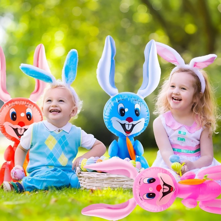 Conejo Bunny Zanahoria Inflable Niños Juguete Adultos