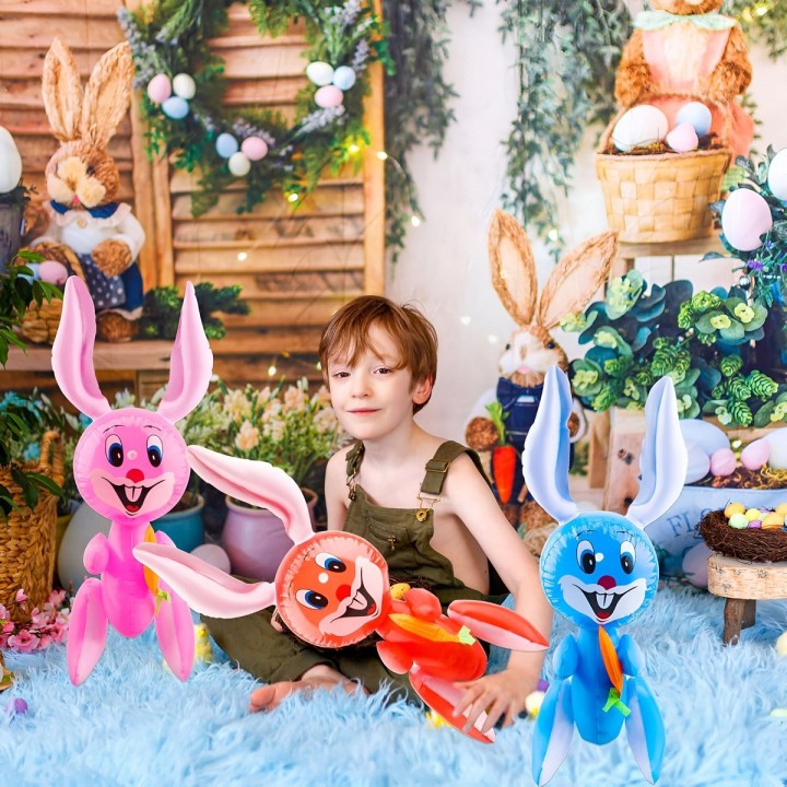 Conejo Bunny Zanahoria Inflable Niños Juguete Adultos
