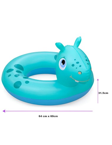 Inflable Asiento Hipopotamo Bestway 36464 Flotador Bebe