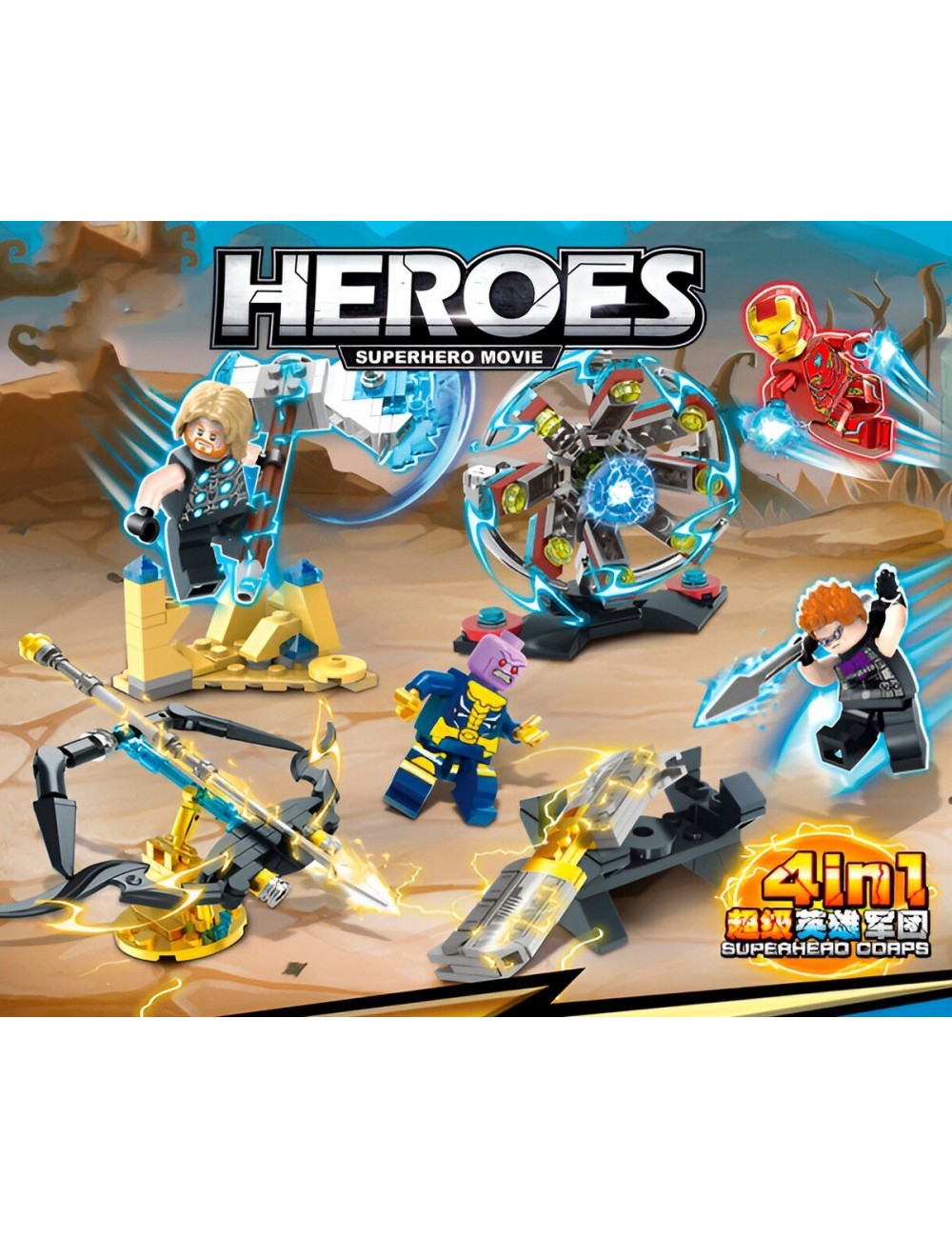 Comics Heroes X 4 Juguete Armable Armatodo Construcción Niño