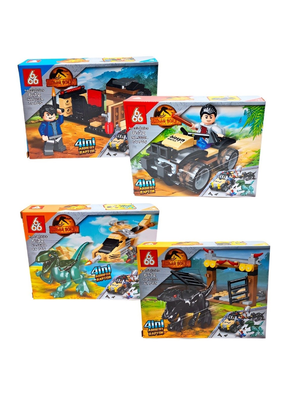 Dinosaurios World X 4 Juguete Armable Armatodo Construcción