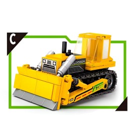 Bulldozer Grua X 4 Juguete Armable Armatodo Construcción