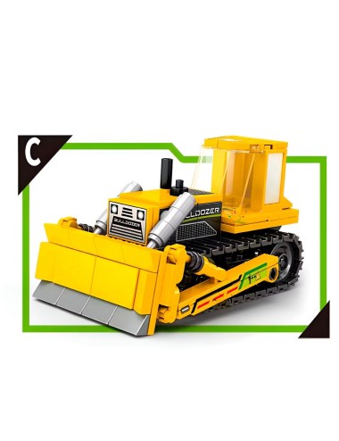Bulldozer Grua X 4 Juguete Armable Armatodo Construcción