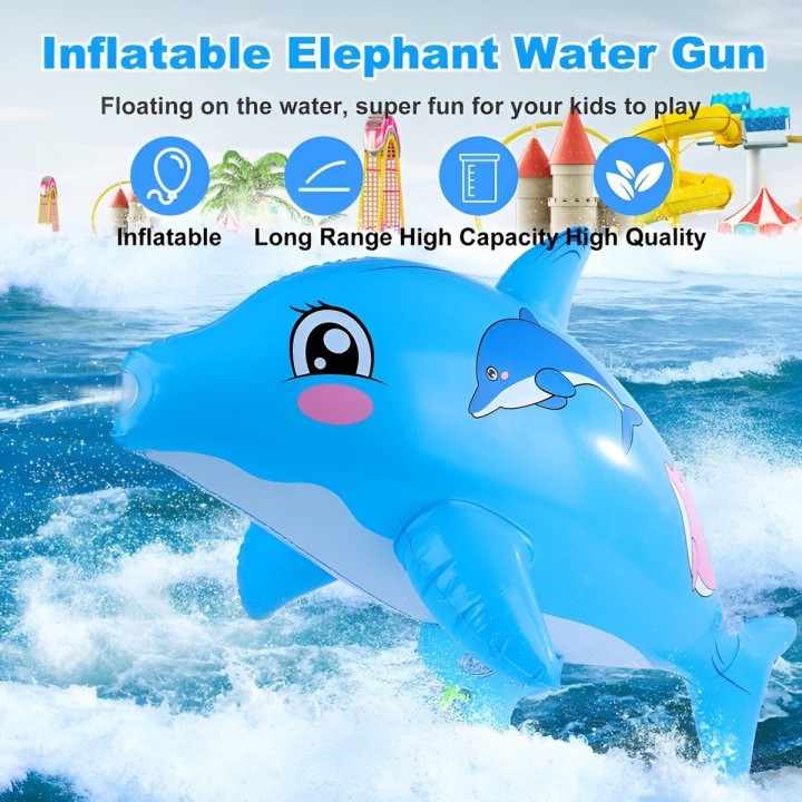 Pistola De Agua Delfin Inflable Juguete Niños Diversiòn