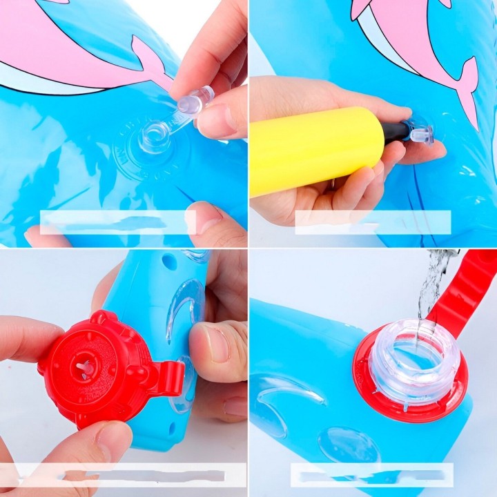 Pistola De Agua Delfin Inflable Juguete Niños Diversiòn