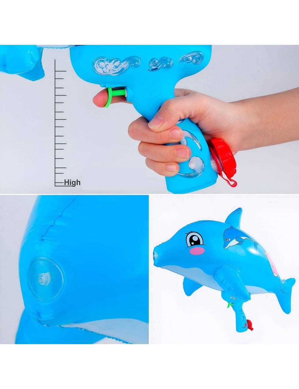 Pistola De Agua Delfin Inflable Juguete Niños Diversiòn