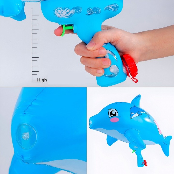 Pistola De Agua Delfin Inflable Juguete Niños Diversiòn