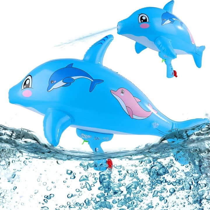 Pistola De Agua Delfin Inflable Juguete Niños Diversiòn