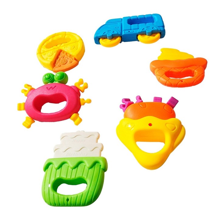 Sonajero Estimulación Morderdor Bebé Juguete Didactico X 6pc