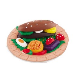 Set / Kit Fabrica De Hamburguesas Plastilina Juguete Niños