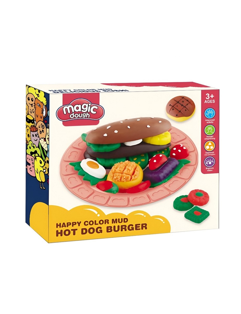 Set / Kit Fabrica De Hamburguesas Plastilina Juguete Niños