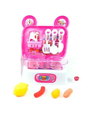 Cocina Niñas Juguete Maleta Portatil Con Utencilios
