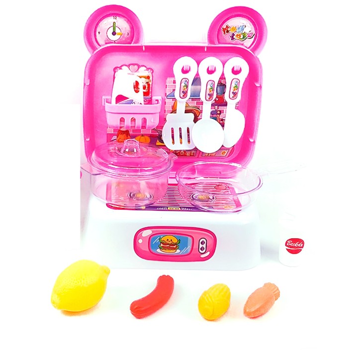 Cocina Niñas Juguete Maleta Portatil Con Utencilios