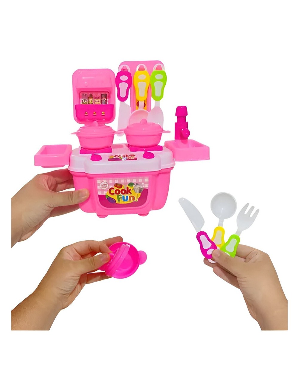 Cocina Niñas Juguete Portatil Con Utencilios
