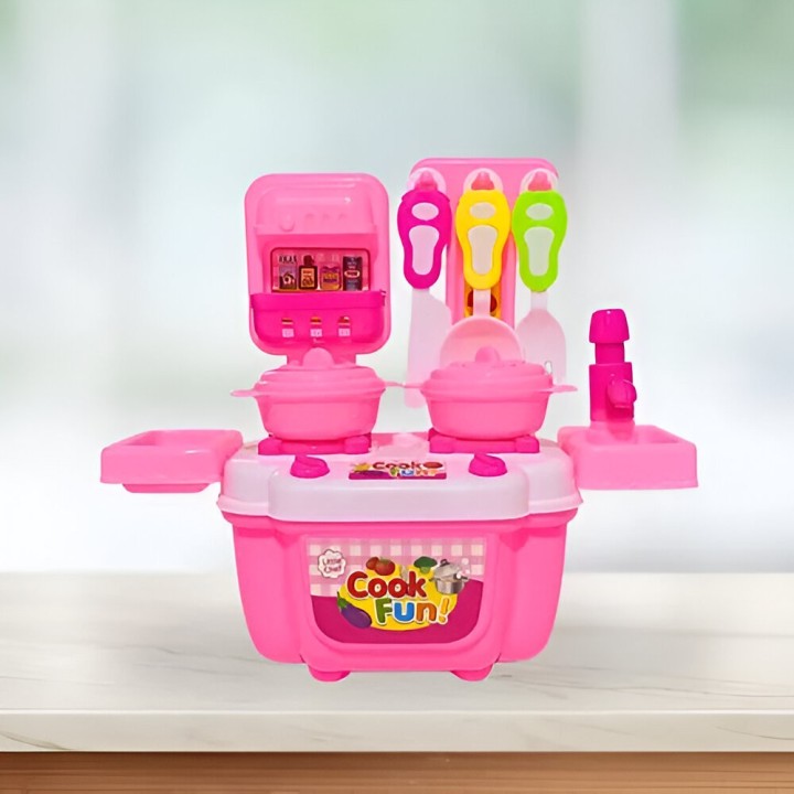 Cocina Niñas Juguete Portatil Con Utencilios