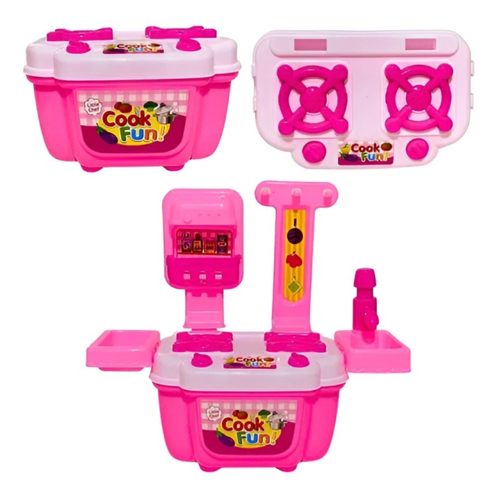 Cocina Niñas Juguete Portatil Con Utencilios