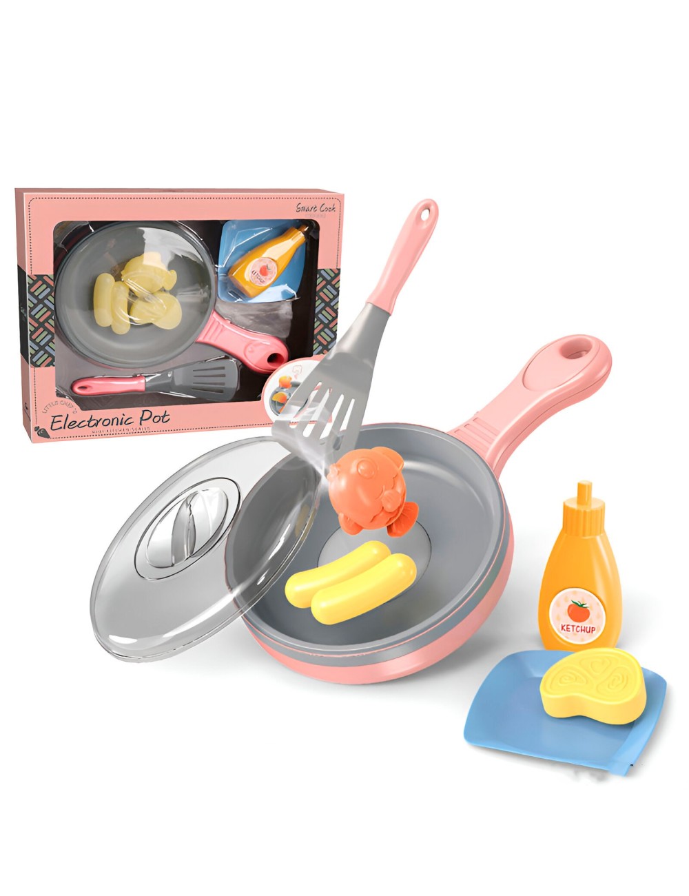Kit De Utencilios Cocina Sarten Comida De Juguete Niñas