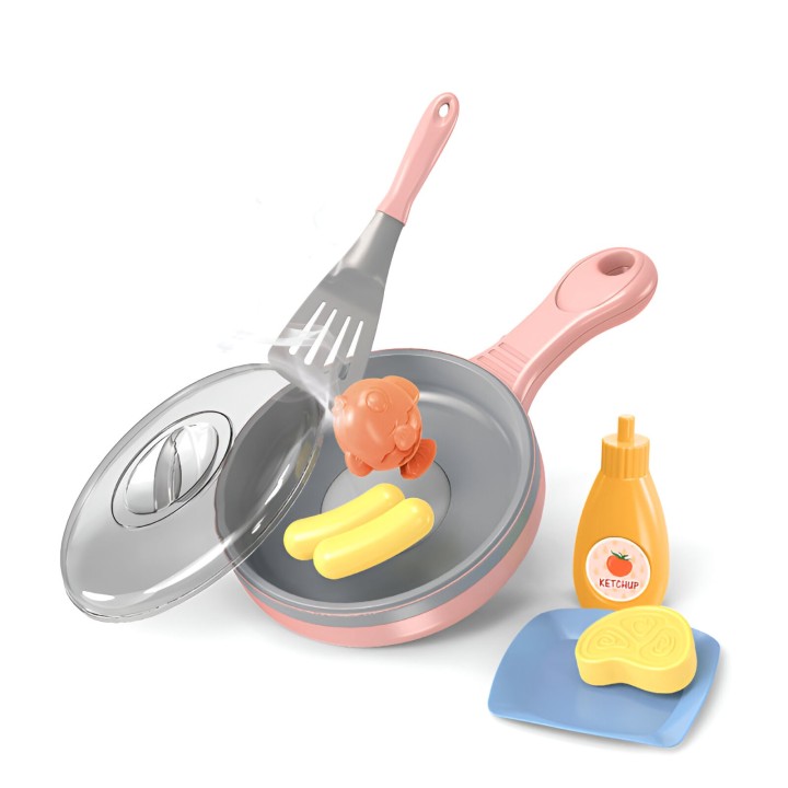 Kit De Utencilios Cocina Sarten Comida De Juguete Niñas