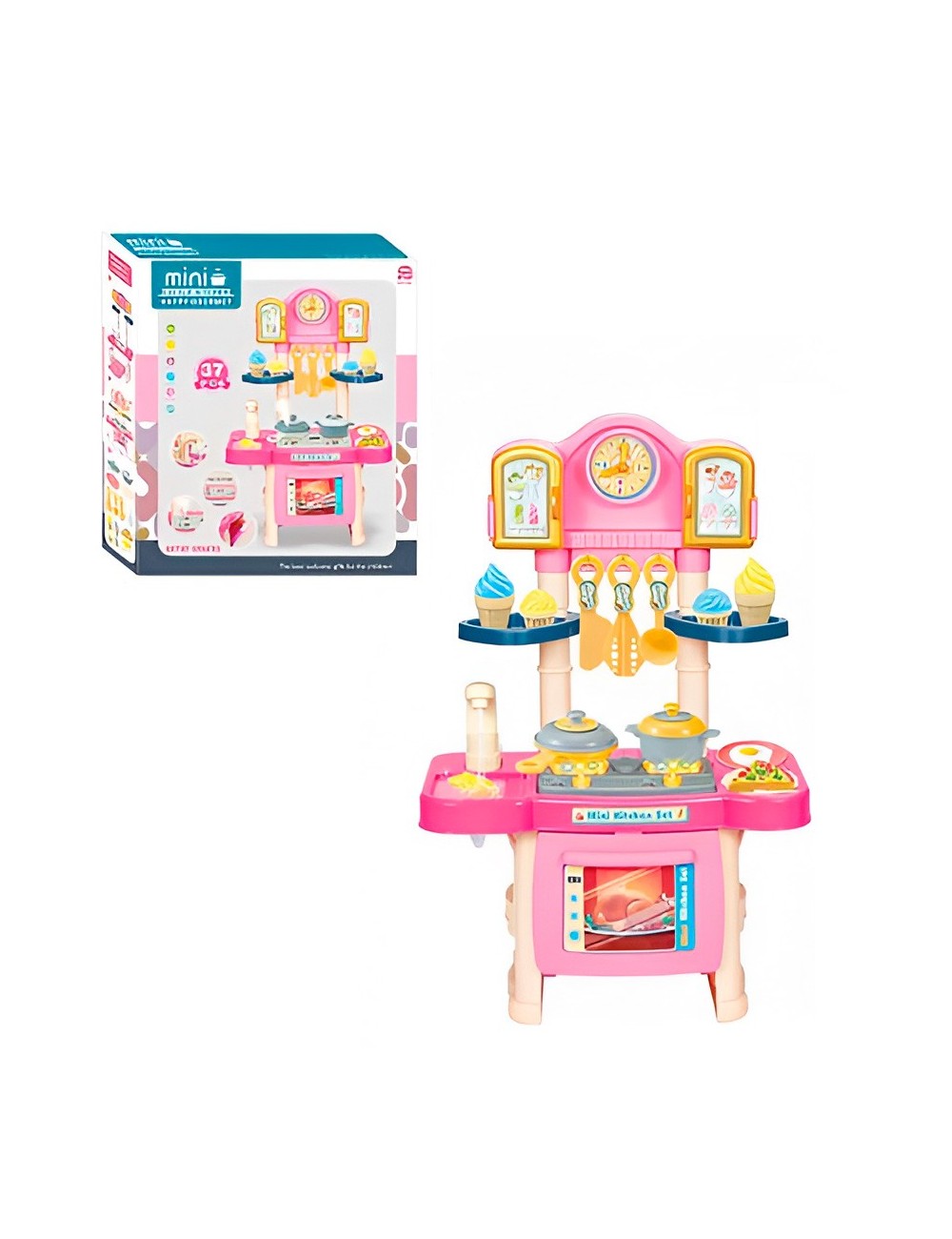 Cocina Niñas Juguete Niña Luz Sonido Con Utencilios +bateria