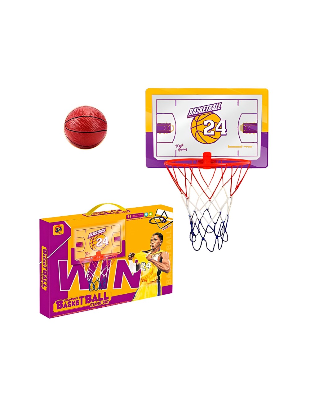Cancha Canasta Baloncesto Basketbal Basquet Pared + Balon