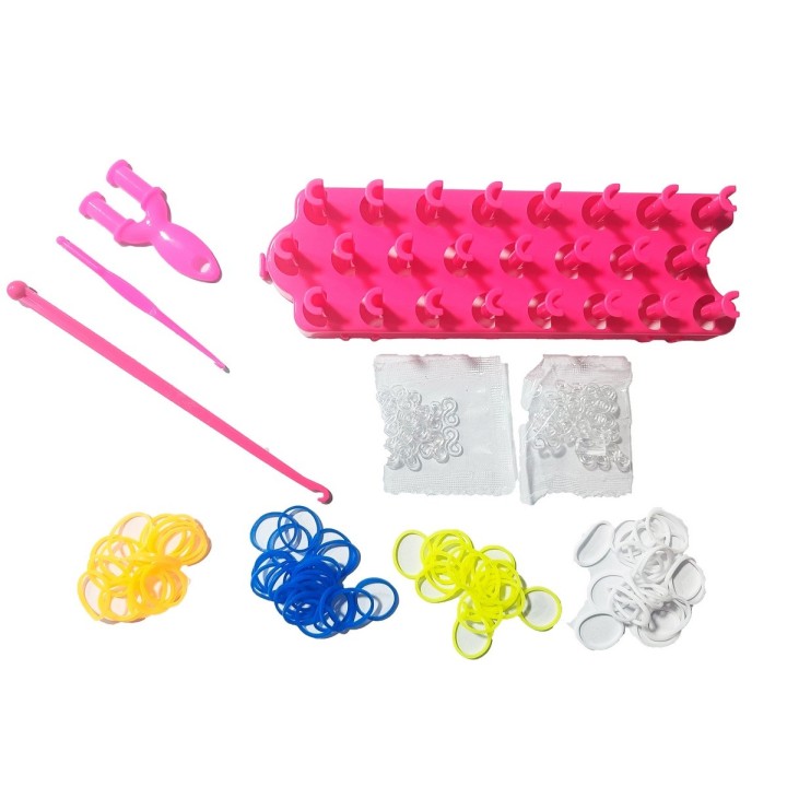 Set Kit Hacer Pulseras Collares Niña Style Ligas Canasta