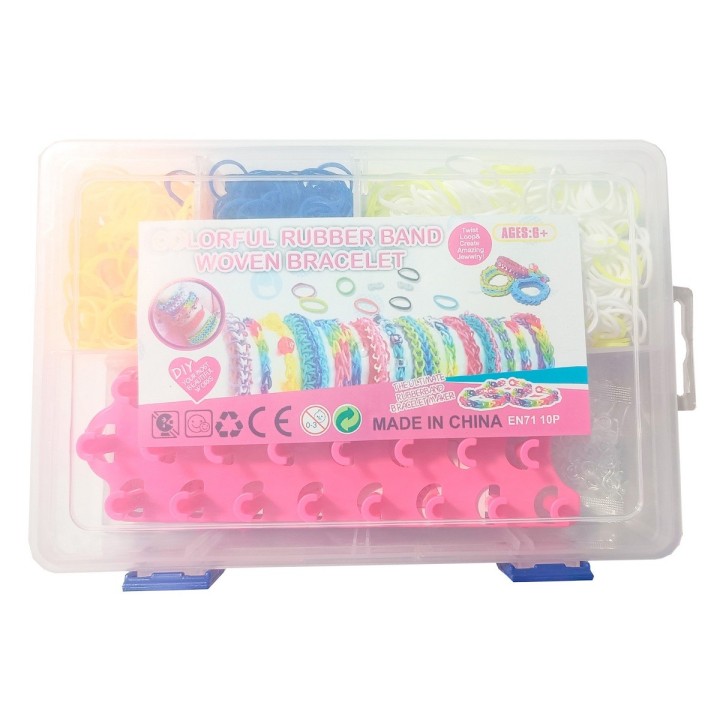 Set Kit Hacer Pulseras Collares Niña Style Ligas Canasta