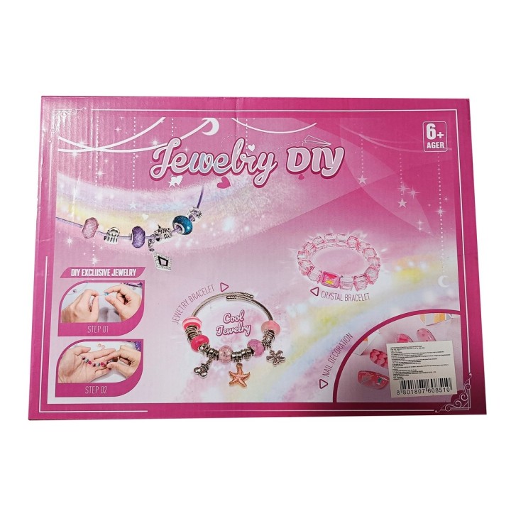 Set Kit Hacer Pulseras Charms Niña Style Pedreria Accesorios