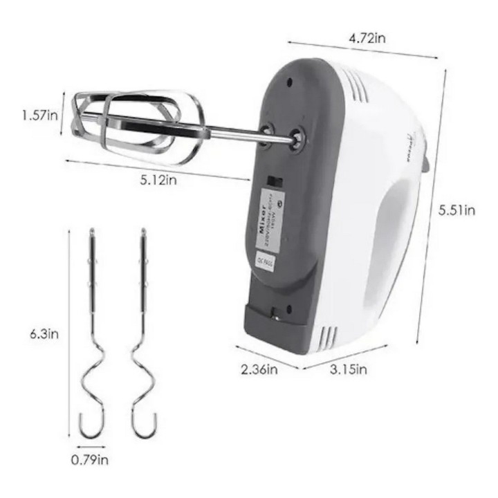 Batidora Mano He-133 260 W 7 Velocidades Acero Inoxidable