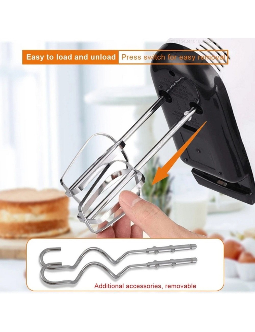 Batidora Mano He-133 260 W 7 Velocidades Acero Inoxidable