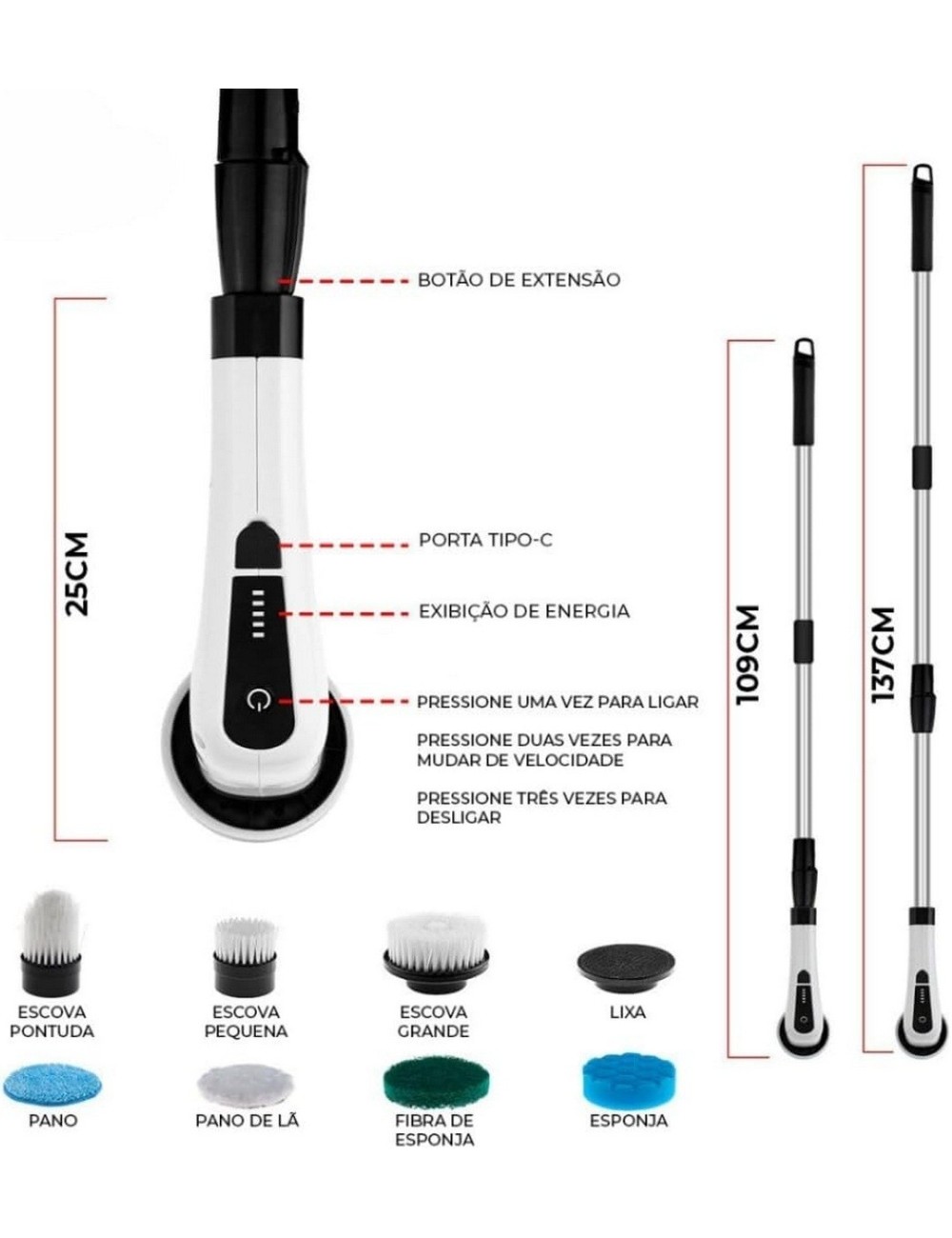 Cepillo 9 En 1 Limpieza Rapidas