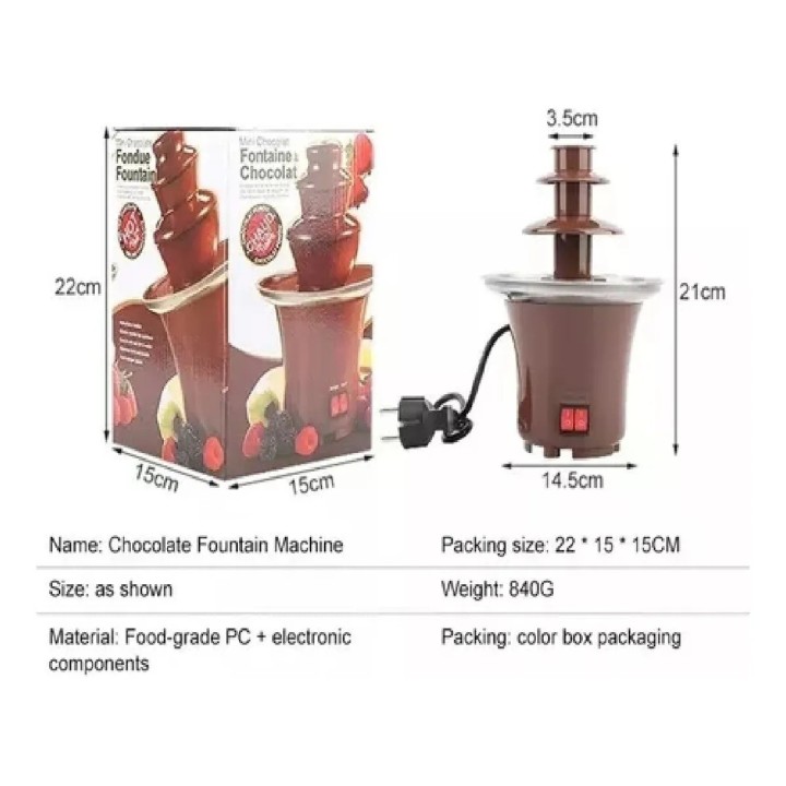 Fuente Chocolate 3 Niveles Fondue Fountain Color Marrón 110v