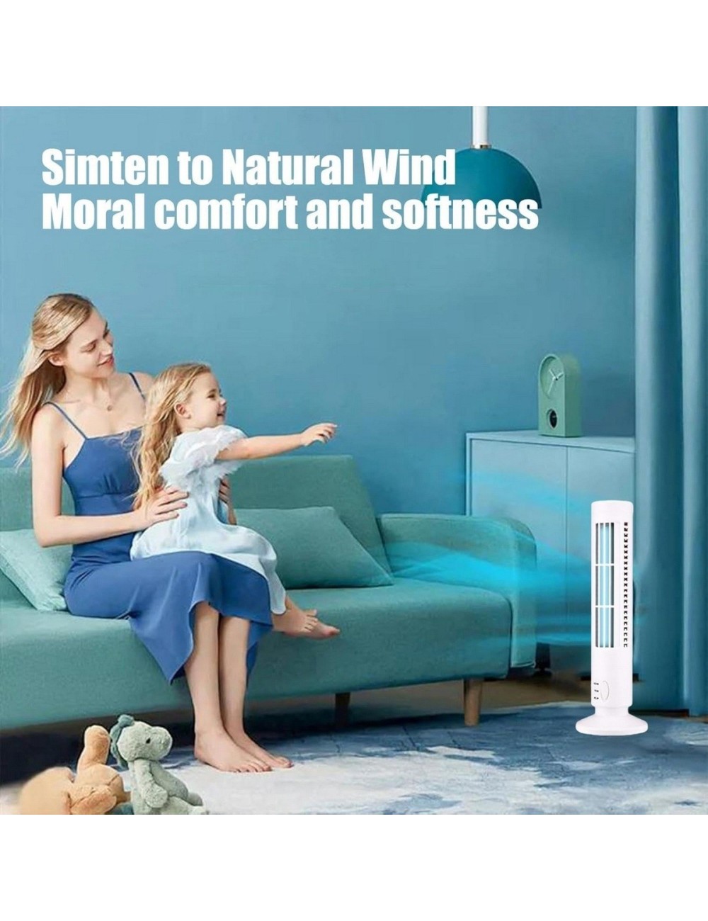 Ventilador Vertical Portatil Torre Fan Dos Velocidades