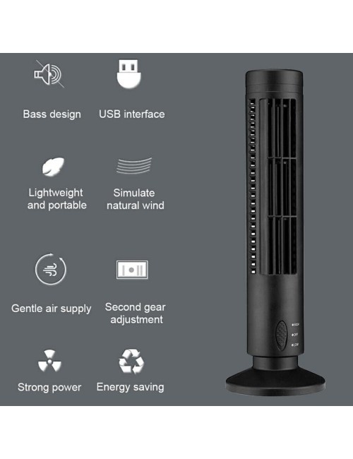 Ventilador Vertical Portatil Torre Fan Dos Velocidades