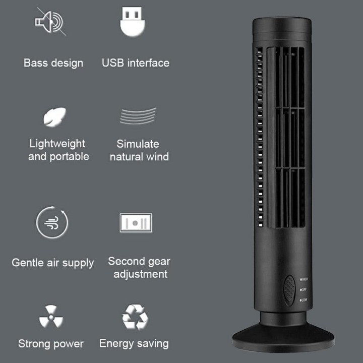 Ventilador Vertical Portatil Torre Fan Dos Velocidades