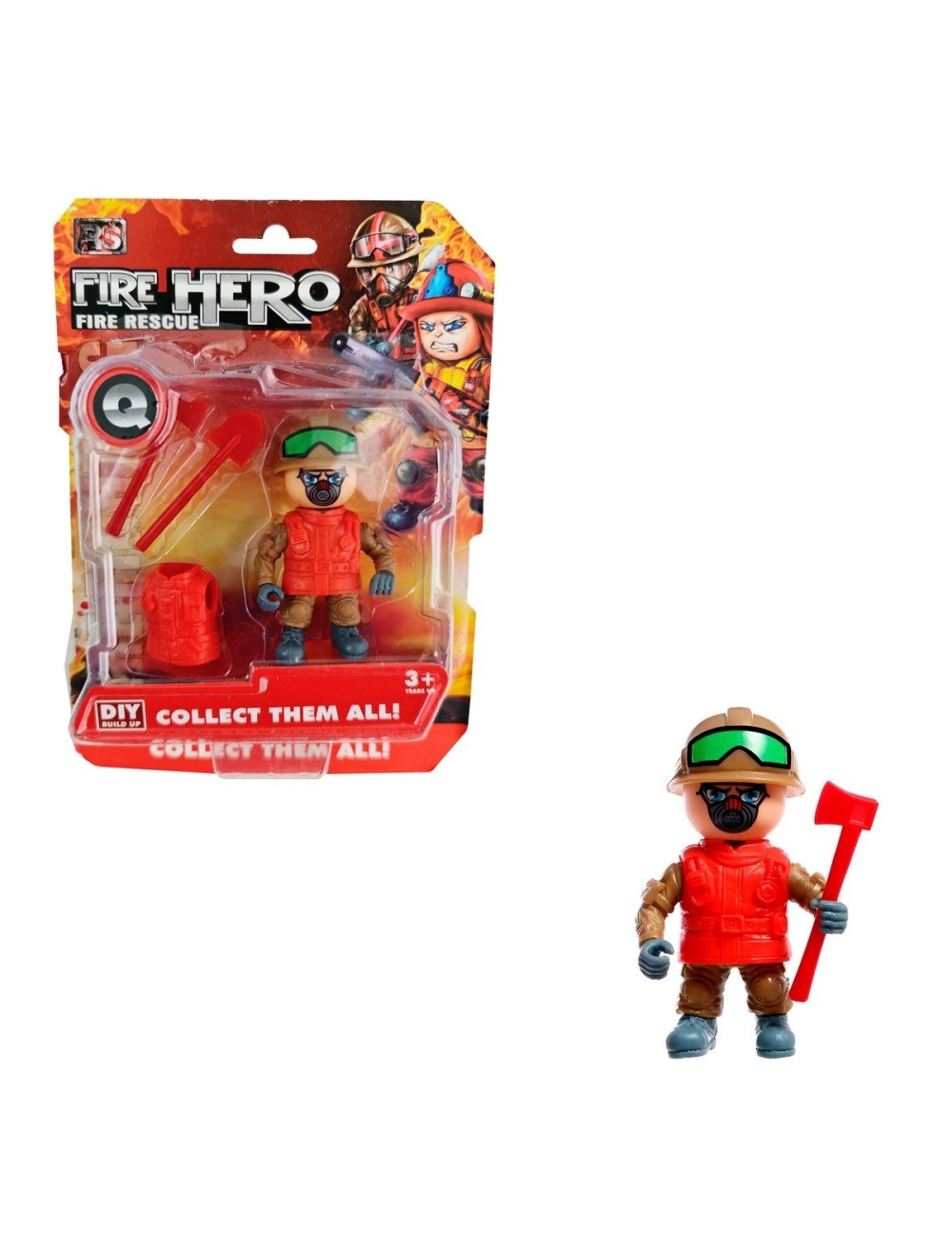 Figura Bombero Juguete Con Accesorios Herramientas Niños