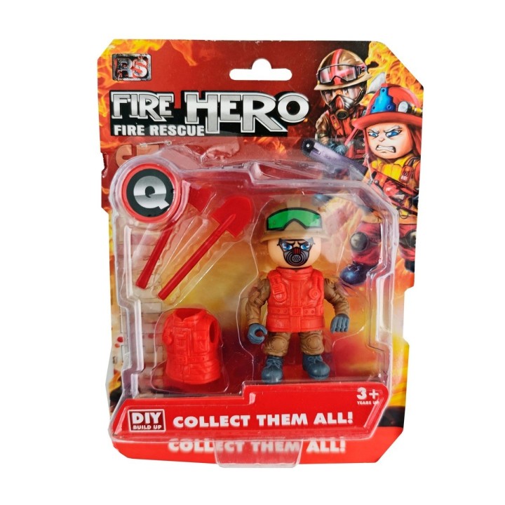 Figura Bombero Juguete Con Accesorios Herramientas Niños