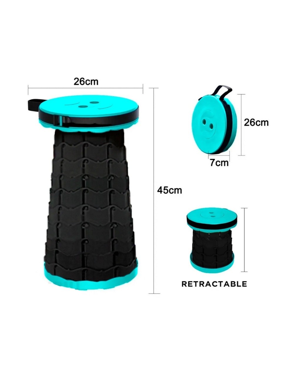 Banco Retractil Plegable Taburete Portatil Correa Ajustable