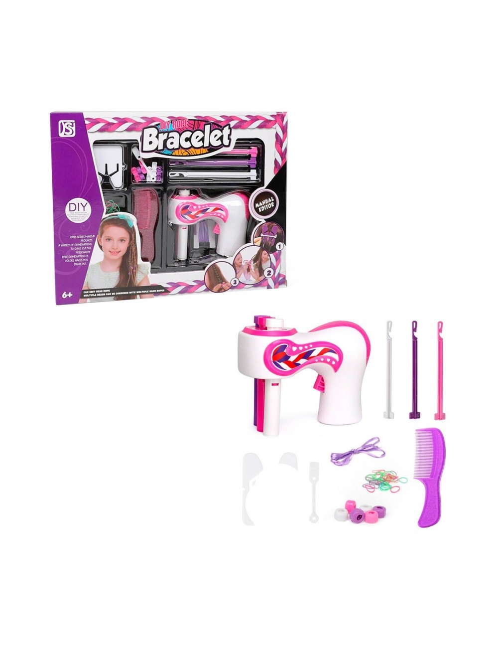 Set Kit Para Hacer Peinados Trenzas Niñas Interactivo