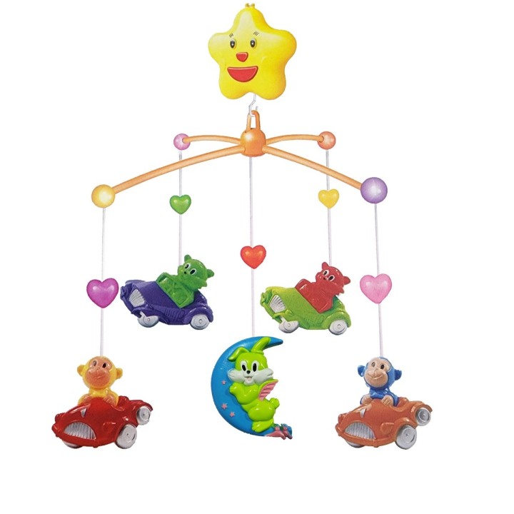 Movil Musical Bebes Mecanismo Cuerda Cunas Baby Oso Monos