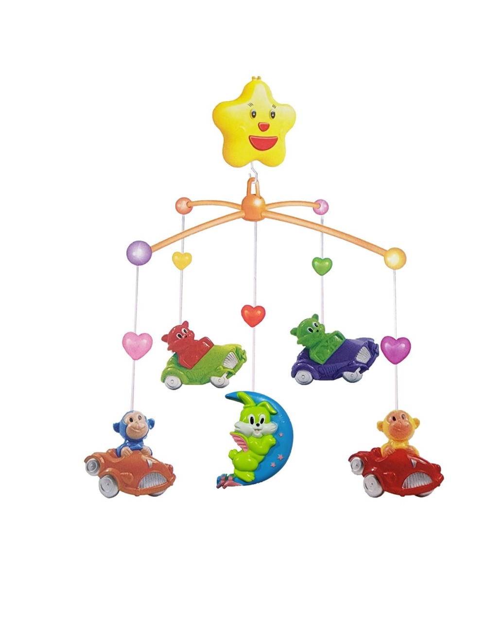 Movil Musical Bebes Mecanismo Cuerda Cunas Baby Oso Monos