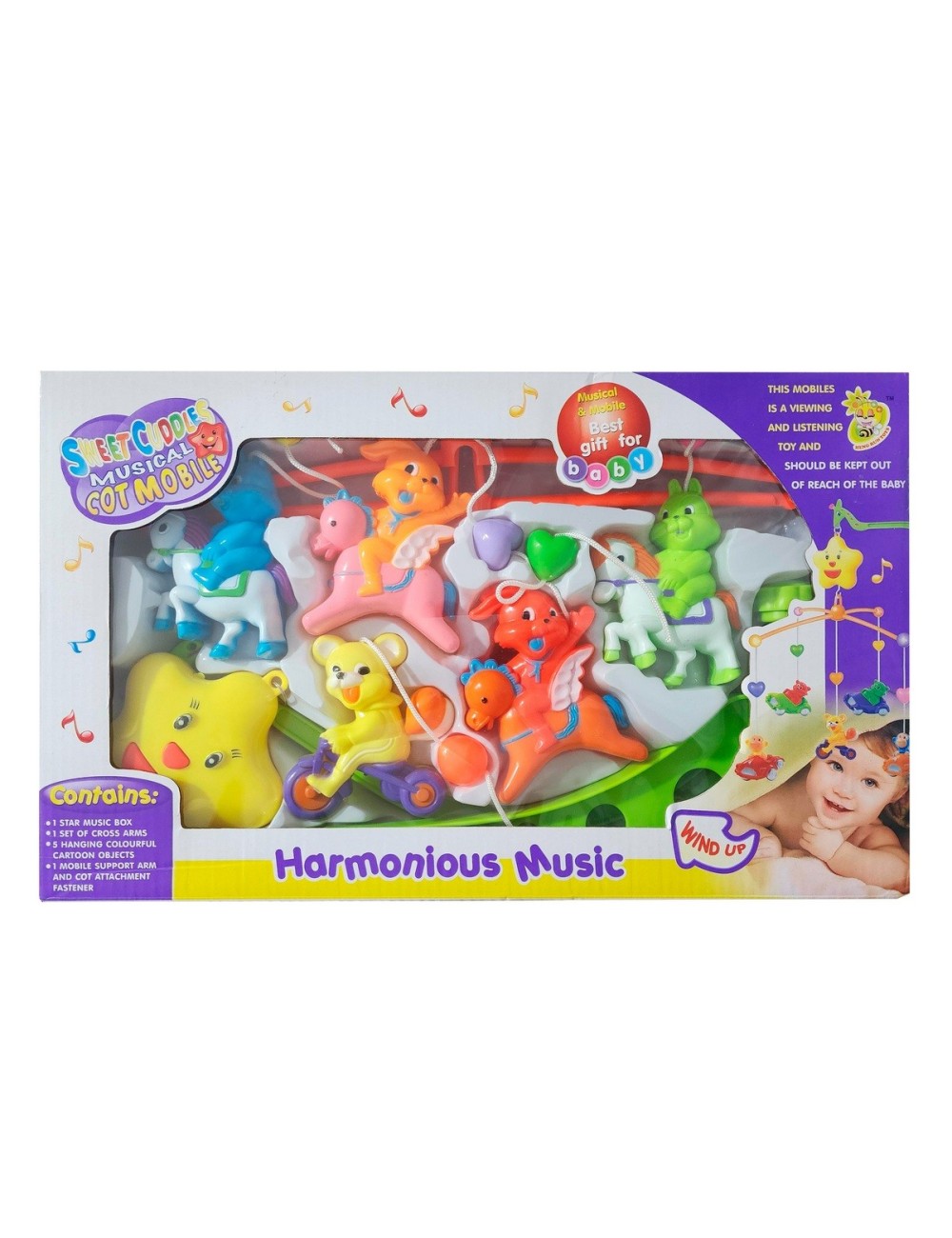 Movil Musical Bebes Mecanismo Cuerda Cunas Baby Conejos