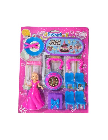 Muñeca Princesa Vestido Juguete Niñas + Accesorios Casa