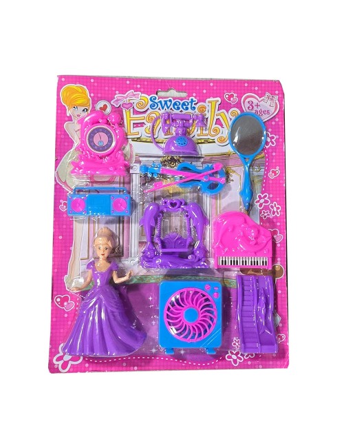 Muñeca Princesa Vestido Juguete Niñas + Accesorios Casa