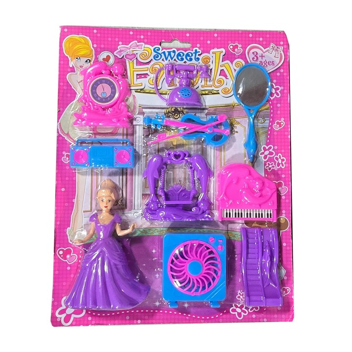 Muñeca Princesa Vestido Juguete Niñas + Accesorios Casa