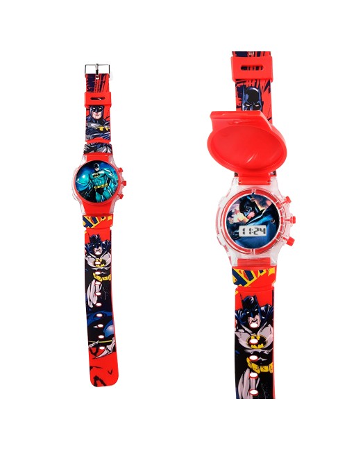 Reloj Niños Digital Tapa Infantil Luces Batman Comics