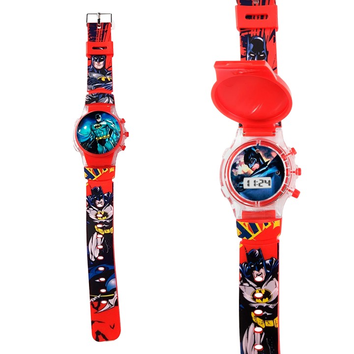 Reloj Niños Digital Tapa Infantil Luces Batman Comics