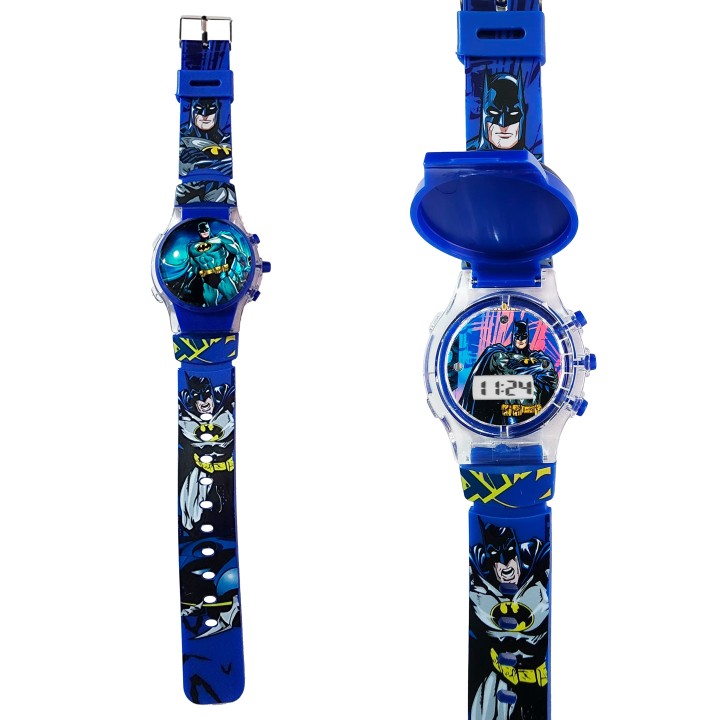 Reloj Niños Digital Tapa Infantil Luces Batman Comics
